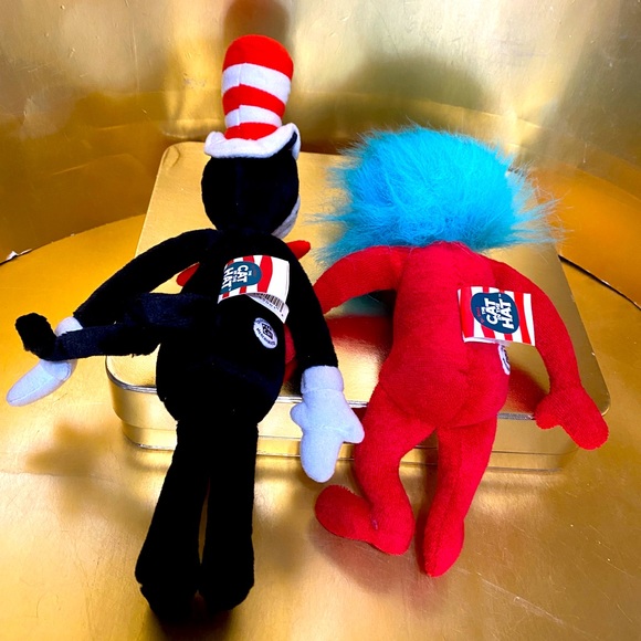 DR SEUSS VTG 2003 CAT IN THE HAT & THING 2 PLUSH OFFICIAL MOVIE MERCHANDISE - Picture 4 of 12